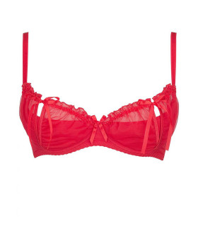 Lingerie Sexy - Soutien-gorge demi-bonnet rouge model 51595 Axami