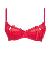 Lingerie Sexy - Soutien-gorge demi-bonnet rouge model 51595 Axami