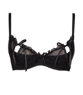 Lingerie Sexy - Soutien-gorge demi-bonnet noir model 51587 Axami