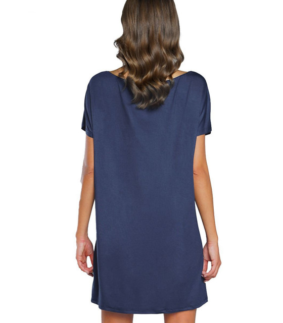 Vetements et Lingerie de Nuit - Chemise de nuit bleu marine model 181653