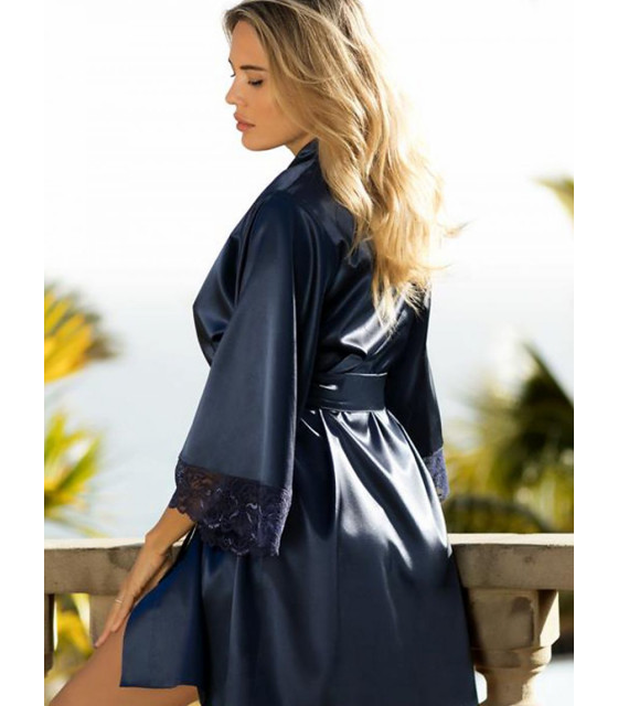 Vetements et Lingerie de Nuit - Peignoir bleu marine model 130755 DKaren