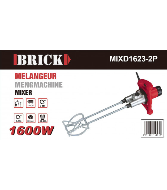 Mélangeur - Mélangeur malaxeur électrique double 1600W - Brick