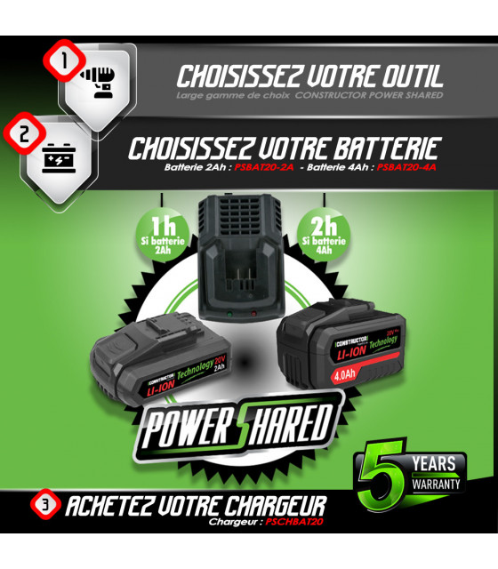 Visseuse - Visseuse à chocs sans fil max 20V sans batterie - 140Nm - Constructor