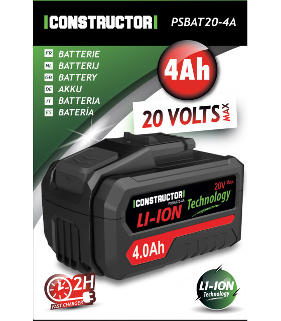 Bricolage - Batterie Lithium max 20V - 4Ah - Constructor