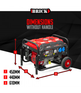 Générateur - Groupe électrogène max 3000W avec roues - 2 prises - AVR - Essence