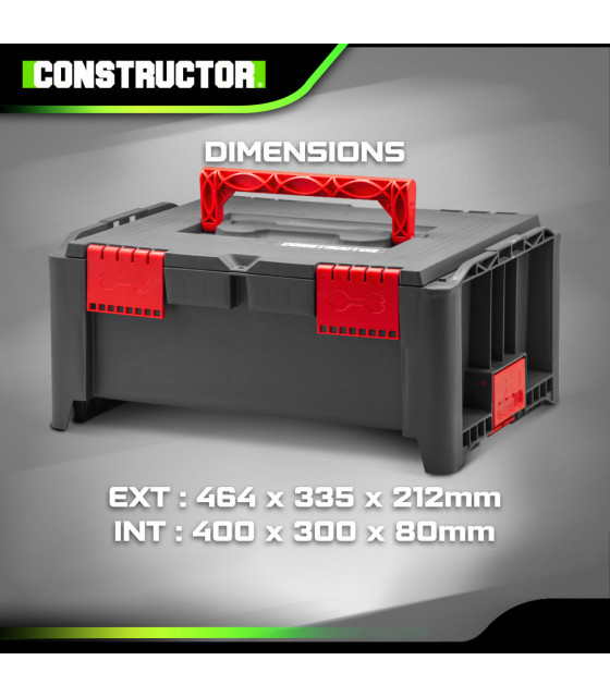 Coffre à outils - Boîte à outils empilable en plastique 46.4x33.5x21.