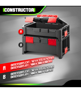 Boite à outils - Lot de 2 coffrets empilables BEPS1 BEPS2 - Const