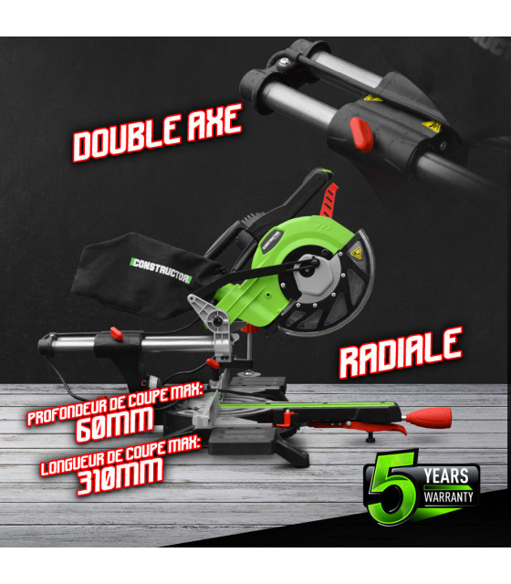 Scie à onglets - Scie onglets radiale 1800w-210mmavec laser et double