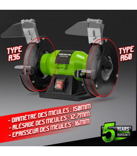 Touret à meuler - Touret à meuler 150W - 150mm - Constructor