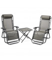 Chaises - Lot de 2 chaises longues table pliable