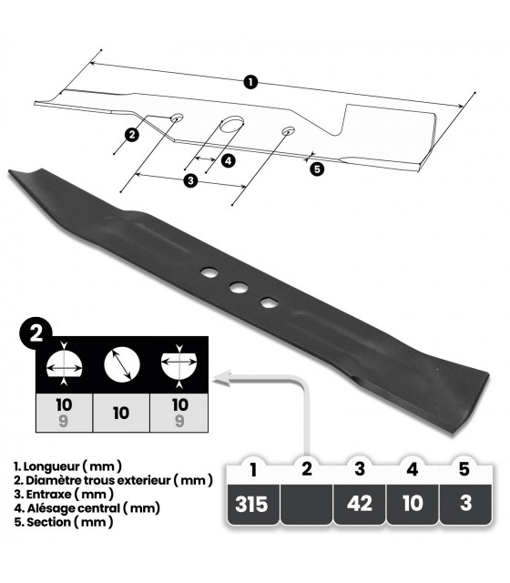 Accessoires - Lame 31.5cm pour tondeuse électrique