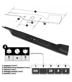 Accessoires - Lame 31.5cm pour tondeuse électrique Elem Garden