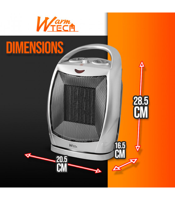 Chauffage - Radiateur céramique oscillant 1500W - Warm Tech