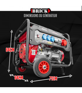 Groupe électrogène - Groupe électrogène max 6000W avec roues et prise triphasée