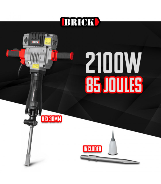 Marteau piqueur - Marteau piqueur PRO 2100W - 85 Joules avec coffret - Brick