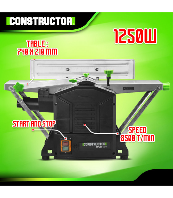 Rabot - Rabot dégauchisseuse 1250W - 204mm - Constructor