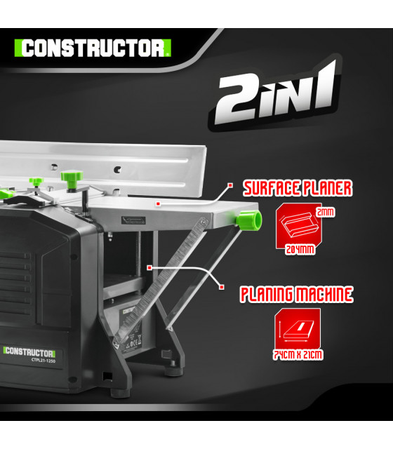 Rabot - Rabot dégauchisseuse 1250W - 204mm - Constructor