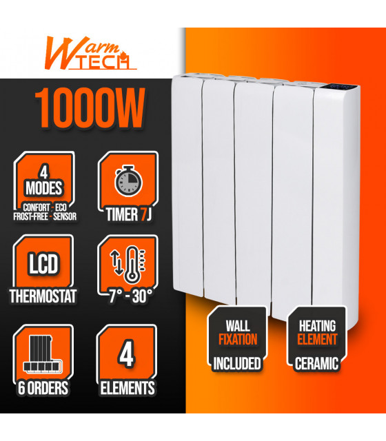 Chauffage - Radiateur inertie céramique 1000 W - Warm Tech