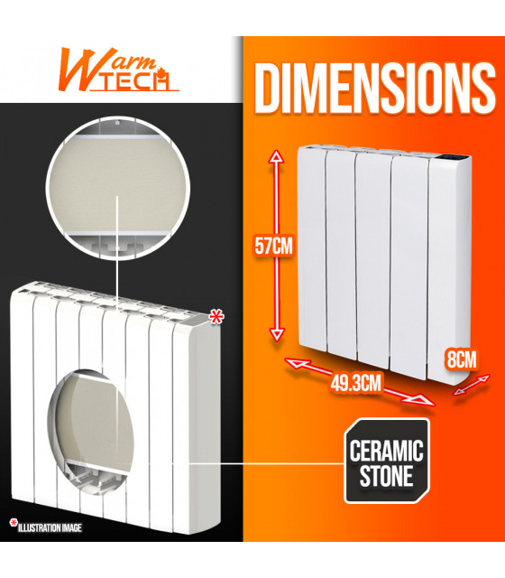 Chauffage - Radiateur inertie céramique 1000 W - Warm Tech