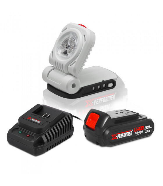 Eclairage - Lampe de chantier 20V max avec batterie 2Ah - X PERFORMER