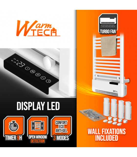 Chauffage - Radiateur sèche serviettes avec fluide soufflerie - Warmtech
